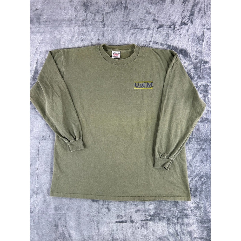 Vintage U of M University of Michigan Long Sleeve Shirt XL Oneita Single Stitch